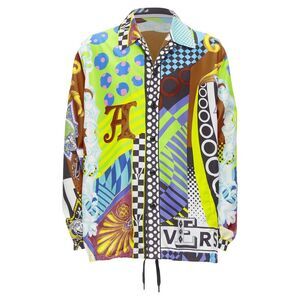 Versace Pop Temple print nylon windbreaker shirt jacket